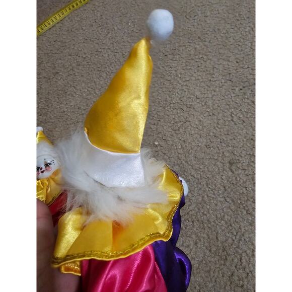 Vintage Artmark Porcelain Clown Dolls - Harlequin Satin Costume-Set of 2 - Picture 16 of 16